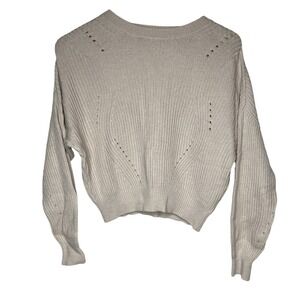 Garage Small  Light Beige  Long Sleeve Crop Sweater
